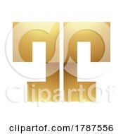 Poster, Art Print Of Golden Letter T Symbol On A White Background - Icon 1