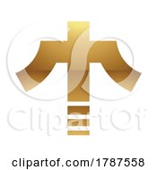 Poster, Art Print Of Golden Letter T Symbol On A White Background - Icon 3