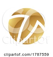 Poster, Art Print Of Golden Letter T Symbol On A White Background - Icon 4