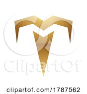 Poster, Art Print Of Golden Letter T Symbol On A White Background - Icon 7