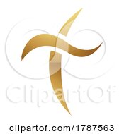 Poster, Art Print Of Golden Letter T Symbol On A White Background - Icon 8