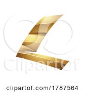 Poster, Art Print Of Golden Embossed Swooshing Letter L On A White Background