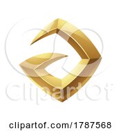 Poster, Art Print Of Golden Glossy 3d Spiky Letter A On A White Background
