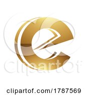 Golden Letter E Symbol On A White Background Icon 3