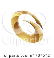 Poster, Art Print Of Golden Glossy Spiky Round Letter G Icon On A White Background