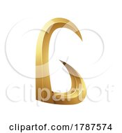 Poster, Art Print Of Golden Horn-Like Letter G On A White Background