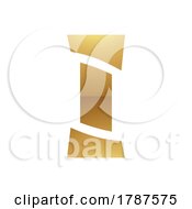 Golden Letter I Symbol On A White Background Icon 8