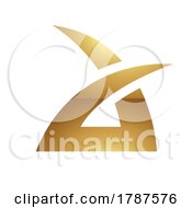 Poster, Art Print Of Golden Letter A Symbol On A White Background - Icon 1