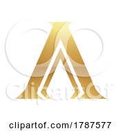 Poster, Art Print Of Golden Letter A Symbol On A White Background - Icon 2