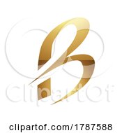 Poster, Art Print Of Golden Letter B Symbol On A White Background - Icon 4