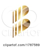 Poster, Art Print Of Golden Letter B Symbol On A White Background - Icon 5