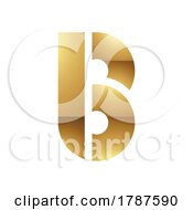 Poster, Art Print Of Golden Letter B Symbol On A White Background - Icon 6