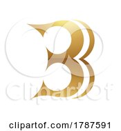 Poster, Art Print Of Golden Letter B Symbol On A White Background - Icon 7