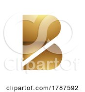 Poster, Art Print Of Golden Letter B Symbol On A White Background - Icon 8