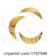 Golden Letter C Symbol On A White Background Icon 3