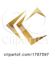 Golden Letter C Symbol On A White Background Icon 4