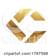 Poster, Art Print Of Golden Letter C Symbol On A White Background - Icon 5