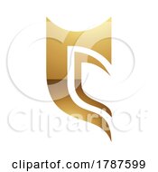 Poster, Art Print Of Golden Letter C Symbol On A White Background - Icon 6