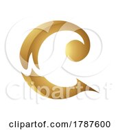 Poster, Art Print Of Golden Letter C Symbol On A White Background - Icon 7