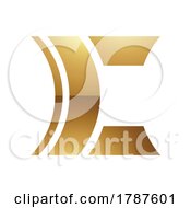 Poster, Art Print Of Golden Letter C Symbol On A White Background - Icon 8