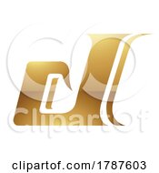 Poster, Art Print Of Golden Letter D Symbol On A White Background - Icon 1