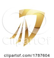 Golden Letter D Symbol On A White Background Icon 2
