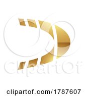 Poster, Art Print Of Golden Letter D Symbol On A White Background - Icon 5
