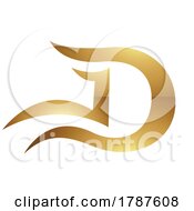 Poster, Art Print Of Golden Letter D Symbol On A White Background - Icon 6