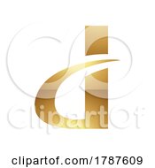 Poster, Art Print Of Golden Letter D Symbol On A White Background - Icon 7