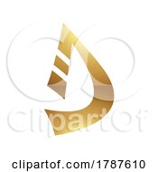 Poster, Art Print Of Golden Letter D Symbol On A White Background - Icon 8