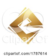 Golden Letter E Symbol On A White Background Icon 2