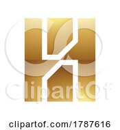 Poster, Art Print Of Golden Letter H Symbol On A White Background - Icon 7