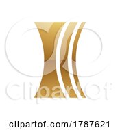 Golden Letter I Symbol On A White Background Icon 3