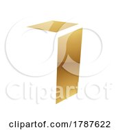 Golden Letter I Symbol On A White Background Icon 4
