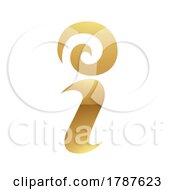 Poster, Art Print Of Golden Letter I Symbol On A White Background - Icon 5