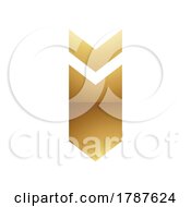 Golden Letter I Symbol On A White Background Icon 6