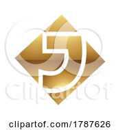 Poster, Art Print Of Golden Letter J Symbol On A White Background - Icon 8