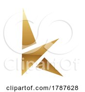Poster, Art Print Of Golden Letter K Symbol On A White Background - Icon 1
