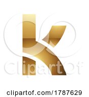 Golden Letter K Symbol On A White Background Icon 2