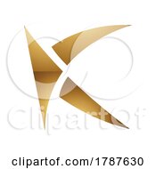 Poster, Art Print Of Golden Letter K Symbol On A White Background - Icon 3