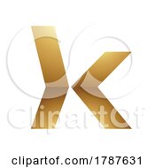 Poster, Art Print Of Golden Letter K Symbol On A White Background - Icon 4