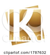Poster, Art Print Of Golden Letter K Symbol On A White Background - Icon 5