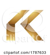 Poster, Art Print Of Golden Letter K Symbol On A White Background - Icon 6