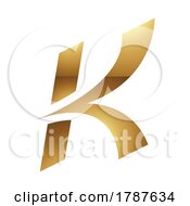 Poster, Art Print Of Golden Letter K Symbol On A White Background - Icon 7