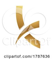 Poster, Art Print Of Golden Letter K Symbol On A White Background - Icon 9