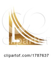Poster, Art Print Of Golden Letter L Symbol On A White Background - Icon 1