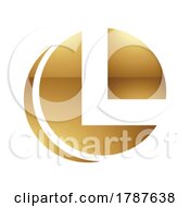 Poster, Art Print Of Golden Letter L Symbol On A White Background - Icon 2