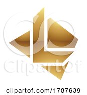 Poster, Art Print Of Golden Letter L Symbol On A White Background - Icon 3