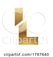 Poster, Art Print Of Golden Letter L Symbol On A White Background - Icon 4