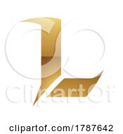 Poster, Art Print Of Golden Letter L Symbol On A White Background - Icon 6